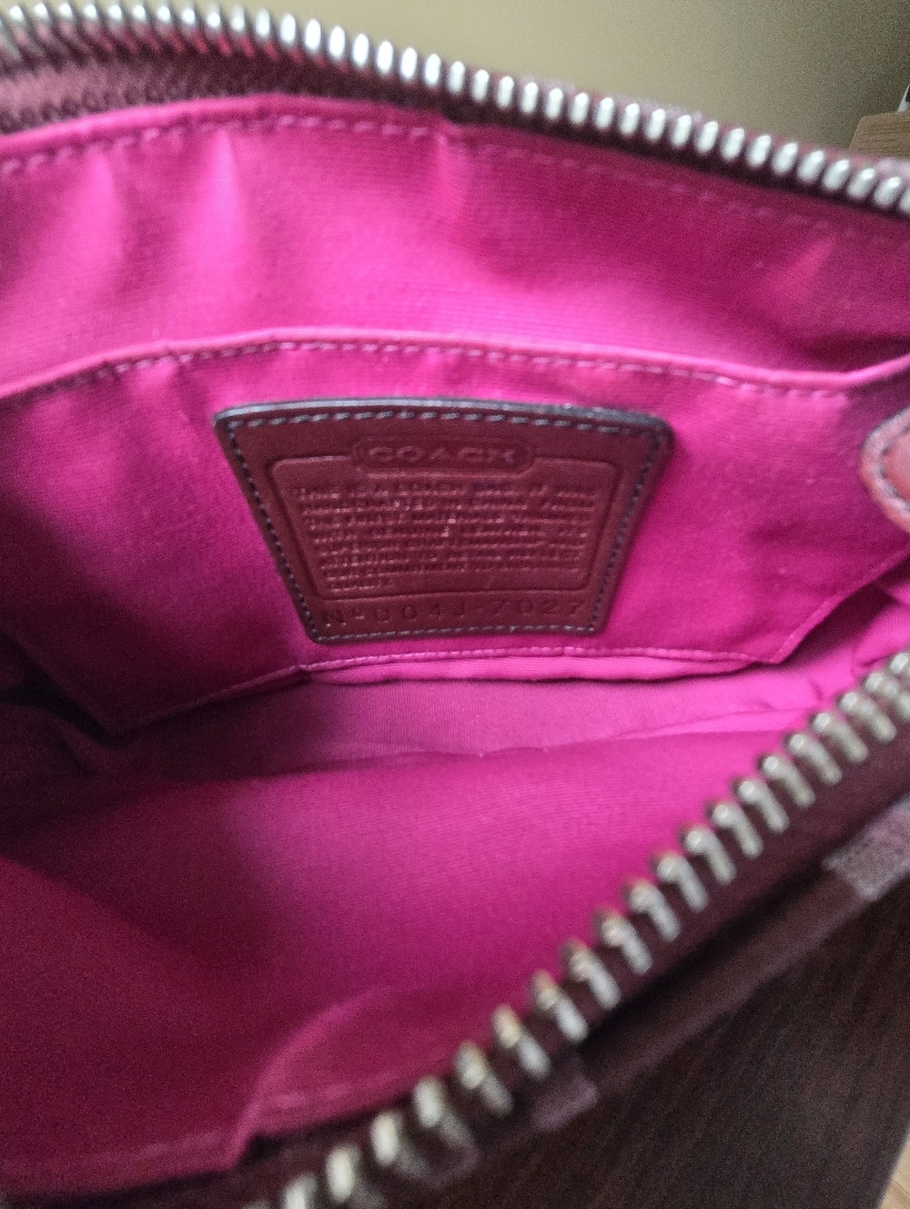 Coach Burgundy Suede Signature Demi Hampton Shoulder Bag Y2K - Picture 15 of 15